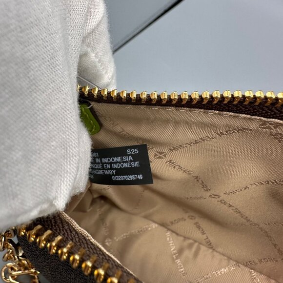 Michael Kors Meadow Green Empire Contrast Medium Chain Pouchette Shoulder Bag - Picture 10 of 16